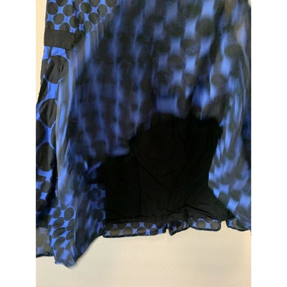 INC Women's Skirt Sz 2 Royal Blue Black Polka Dot - Picture 4 of 6